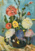 20th Century Continental School, possibly Swedish, a still life of mixed flowers, oil on board,