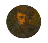 19th Century School, a miniature portrait of a gentleman with a beard, oil, 3.25 diameter.