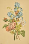 After Jean-Louis Prevost, a hand-coloured engraving of a spray of flowers, 16