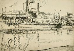 Leslie Moffat Ward (1888-1978) British, 'Cement Works From Near Hythe', etching, signed and