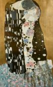 After Gustav Klimt, 'The Kiss', mixed technique, mostly photolithograph, 32.5