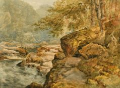 Laurence Burd, A pair of watercolours, 'On the Wharf and near Bolton Abbey' watercolours, both