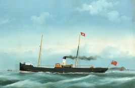 19th / 20th Century English School, The Sea Fisher in a Gale, a pair of port and starboard views,