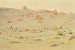 Robert Talbot Kelly (1861-1934) British, figures gathered around an oasis, watercolour, signed and