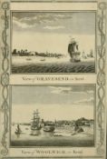 Alex Hogg, a set of seven 18th Century engravings of views of London, each 14