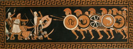 Early 20th Century, a pair of gouache drawings of classical scenes, indistinctly signed, each 9