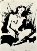 Kendell Geers (b. 1968) South African, and untitled study of a female figure, black ink, signed,