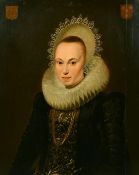 Circle of Cornelis Van der Voort (1576-1624), portrait of a lady, said to be Justina Van