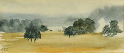 Timothy Gibbs (1923-2012) British, Trees in a landscape, watercolour initialled in pencil, 2.75