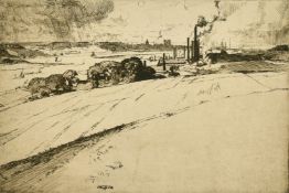 Leslie Moffat Ward (1888-1978) British, 'The Medway near Rochester', etching, trial proof, signed