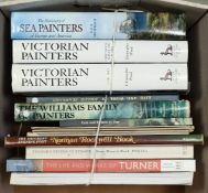 A collection of art related reference books including Sea Painters, Victorian Painters and The