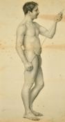 S. Ashton, a study of a standing male model, signed, 26