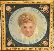 Late 19th Century, An optical illusion, upside down face of a child, when rotated shows a bearded