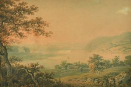 Hugh Grecian Williams (1773-1829) Scottish, 'Dumbarton on the Clyde - early 1800's', watercolour,