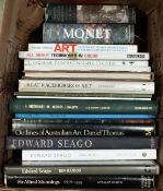 A collection of art related reference books including Edward Seago, Monet, Great Race Horses in Art.