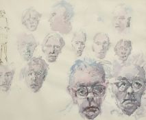 Hugh Mckenzie (1909-2005) British, Head studies, watercolour on paper, 7.5