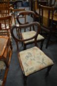 An occasional chair and two Victorian chairs.