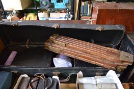 An Eastman Kodak No. 10 circuit camera with mahogany and brass tripod etc.