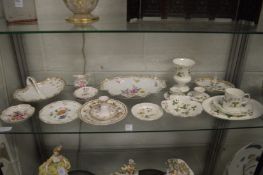 A shelf of decorative china to include a Limoges dish etc.