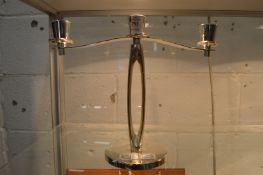 A modern plated candelabra.