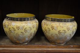 A pair of Royal Doulton jardinieres.
