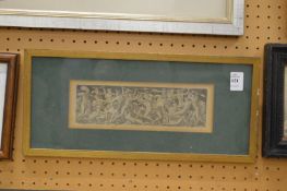 A small classical engraving of figures.