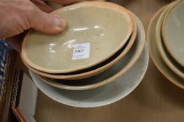 Four Chinese glazed terracotta bowls.