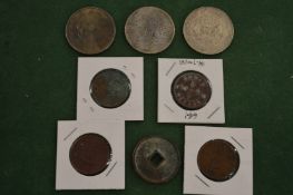 Various Chinese coins.