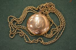A 9ct gold locket and chain.