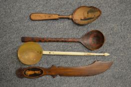 Horn spoons and other items.