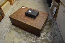 A mahogany box and an alabaster box.