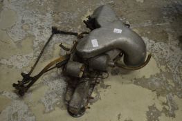 A Jaguar inlet manifold with SU carburettors, suitable for a Mk 1, Mk 2 and some E type cars.