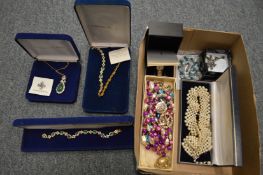 A quantity of bijouterie and other costume jewellery.