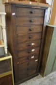 A 19th century mahogany Wellington style office chest of drawers.