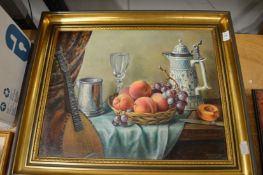 Constance Cooper, a still life with a mandolin, oil on canvas.