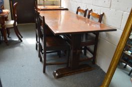 A good small oak refectory dining table.