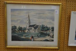 Esher New Parish Church colour print.