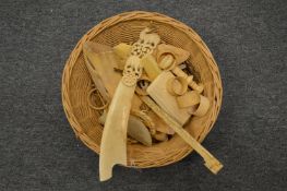 Miscellaneous old bits of ivory.