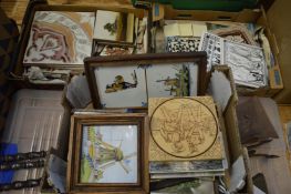 A quantity of decorative porcelain tiles.