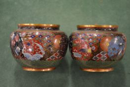 A pair of small Japanese cloisonne bowls.