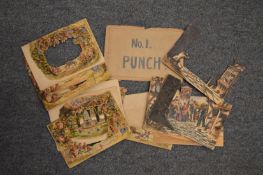 A small group of part hand-coloured 3D theatre cards cards.