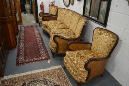 A Bergere three-piece suite.