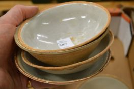 Four Chinese glazed terracotta bowls.