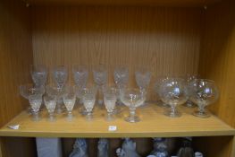 Cut-glass drinking glasses.