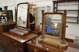 Two Victorian mahogany dressing table mirrors.