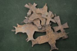 Large Roman bronze crosses.