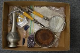 Miscellaneous collectables to include a matching letter opener and magnifying glass set.