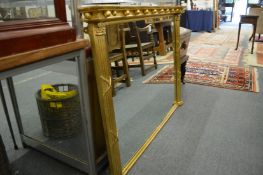 A Regency style gilt framed over mantle mirror.