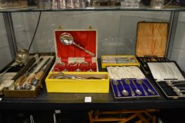 A quantity of plated and other flatware.