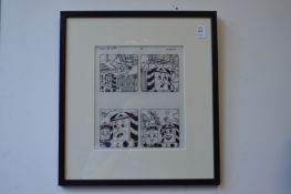 Tim Marwood, original artwork for Thomas The Tank Engine, framed and glazed.